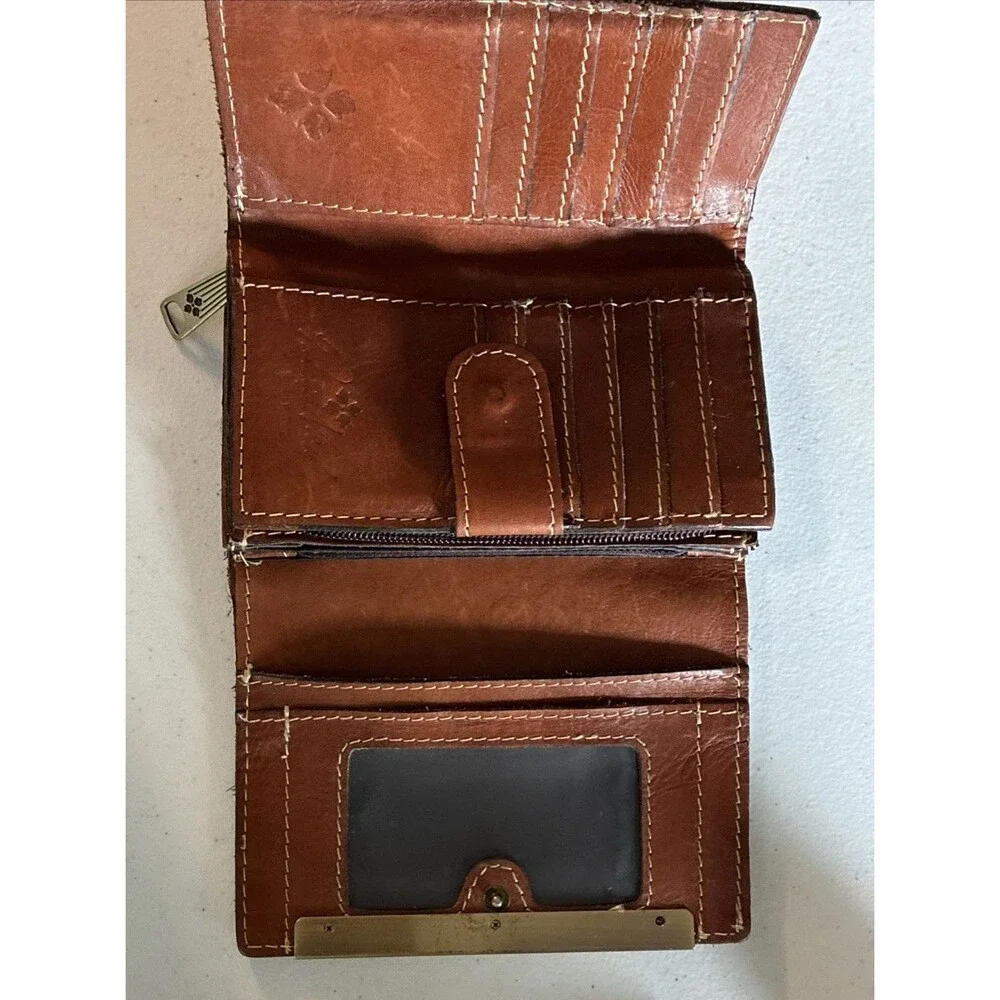 Patricia Nash Tri-fold Wallet Italian Leather Cametti Tropical Gold Floral
